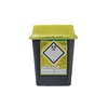 Sharpsafe genbrugsplast, kanylebeholder, firkantet med låg, gul/grå, 5 l