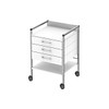 Variocar 45, Viva klinikbord med hjul og tre skuffer,hvid, 49 cm x 45 cm x 80,5 cm