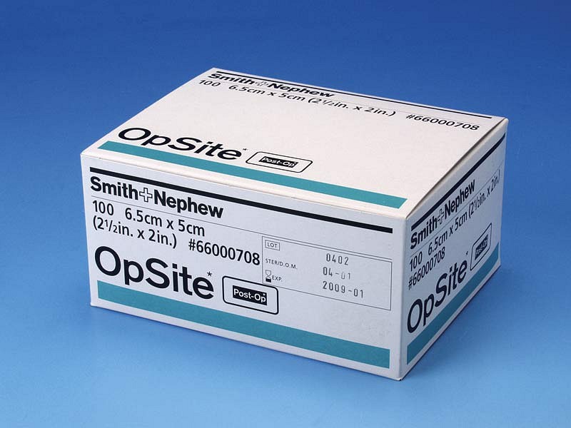 OpSite Post-op, filmforbinding med Melolin kompres, steril, 5 cm x 6,5 cm