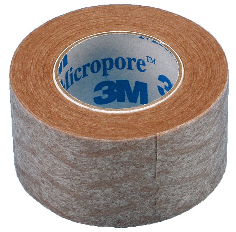 Micropore, fikseringstape, beige, 2,5 cm x 9,1 m
