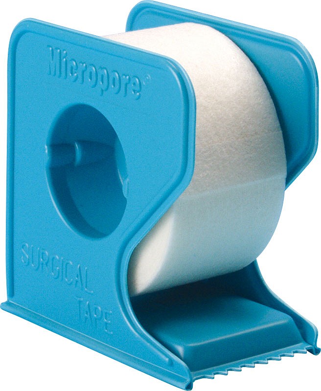Micropore, fikseringstape, hvid, med dispenser, 2,5 cm x 9,1 m