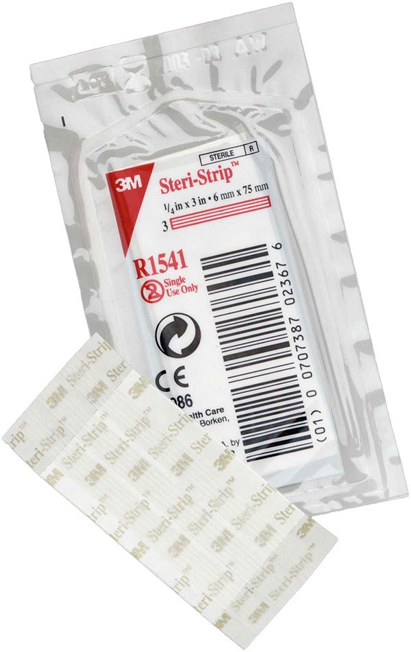 Steri-Strip, suturtape hvid, forstærket, steril, 6 mm x 75 mm
