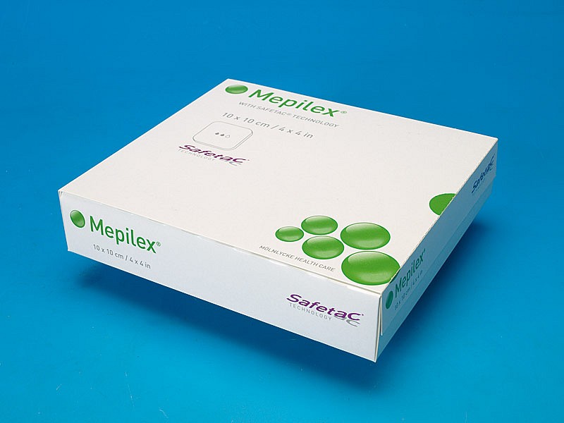 Mepilex, skumbandage med Safetac silikone, steril, 10 cm x 10 cm