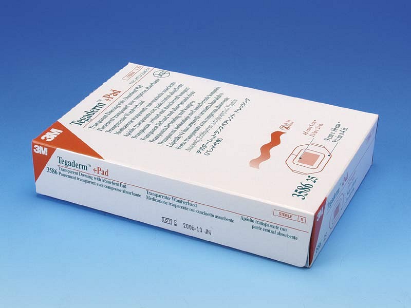 Tegaderm Pad, Filmforbinding med sårpude 4,5x6cm, steril, 9 cm x 10 cm