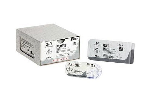 Ethicon PDS, sutur, violet, monofil, 70 cm, CT-1 nål, steril, 2-0