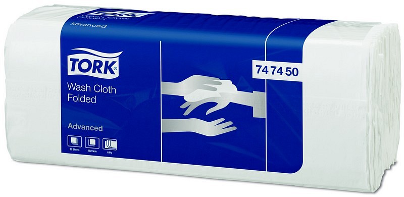 Tork Advanced, 6-lags vaskeklud, hvid, 25 cm x 19 cm