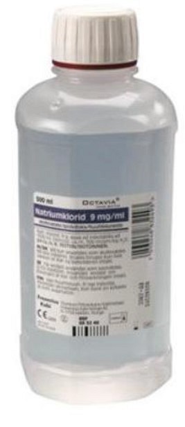 Saltvand, NaCl 0,9%, flaske, steril, 500 ml