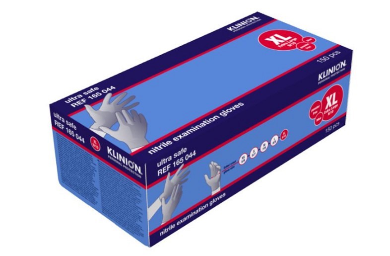 Klinion Protection Ultra Safe, nitrilhandske, blå, PF, x-large