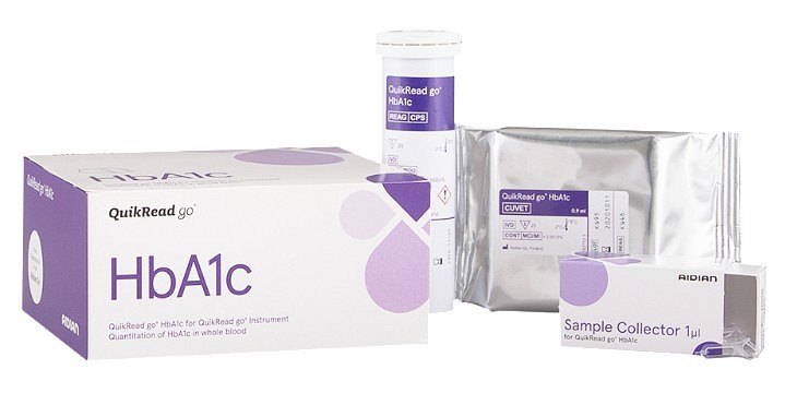 QuikRead go, HbA1c 25 tests, inkl. prøve opsamler