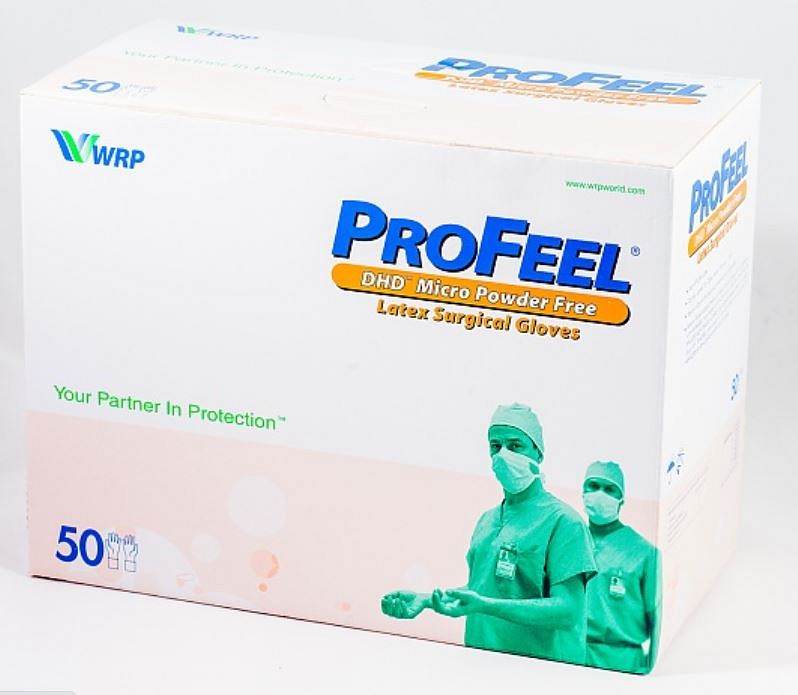 Profeel DHD Micro latex, OP handske, pudderfri, extra tynd, brun, steril, str 6