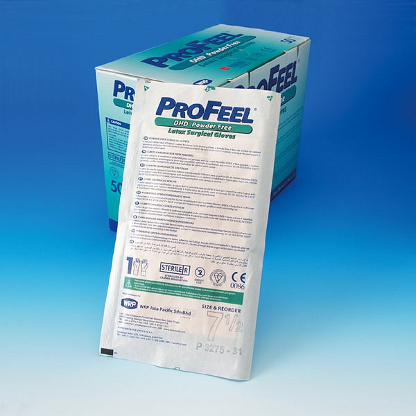 Profeel DHD Platinum, latex OP handske, pudderfri, steril, str 8
