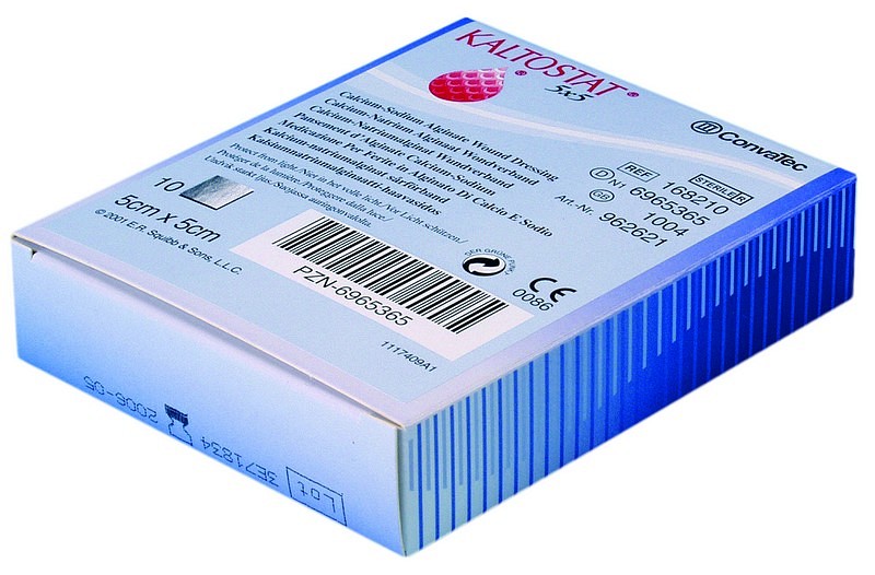 Kaltostat, alginatbandage, steril, 5 cm x 5 cm