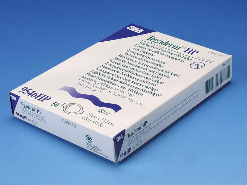 Tegaderm HP film, oval med ramme, steril, 10 cm x 11,5 cm