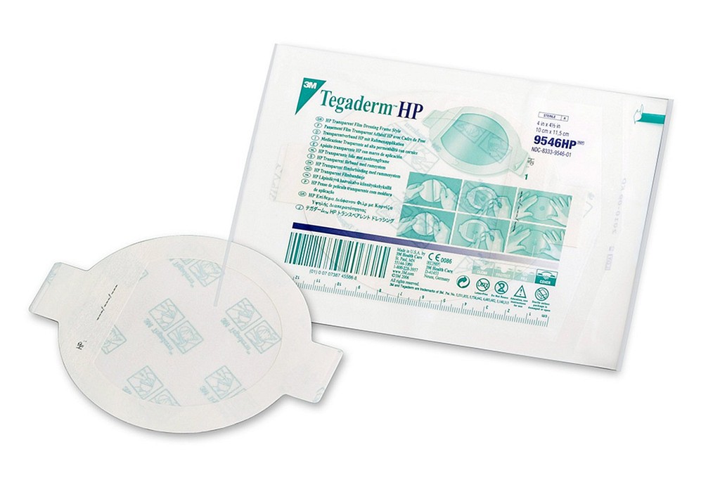 Tegaderm HP film, oval med ramme, steril, 10 cm x 11,5 cm