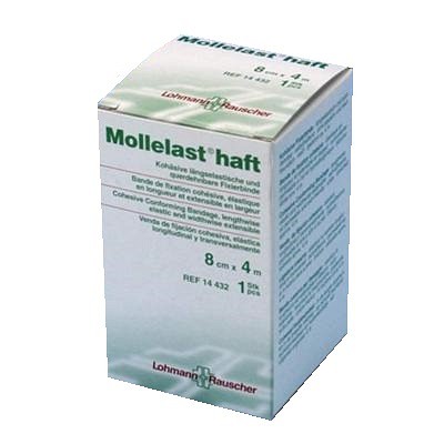 Mollelast Haft, gazebind, selvhæftende, 8 cm x 4 m