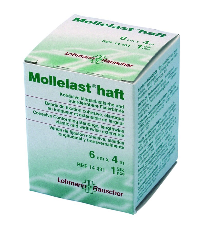 Mollelast Haft, gazebind, selvhæftende, 6 cm x 4 m
