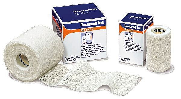 Elastomull Haft, selvhæftende gazebind, 8 cm x 4 m