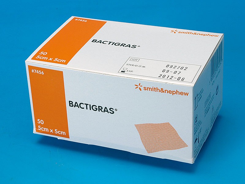 Bactigras, salvekompres steril, 5 cm x 5 cm