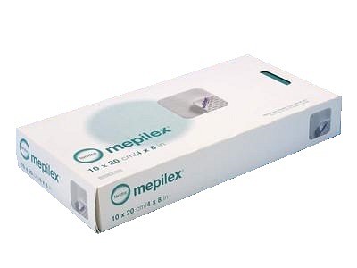 Mepilex, skumbandage med Safetac silikone, oval, steril, 10 cm x 20 cm