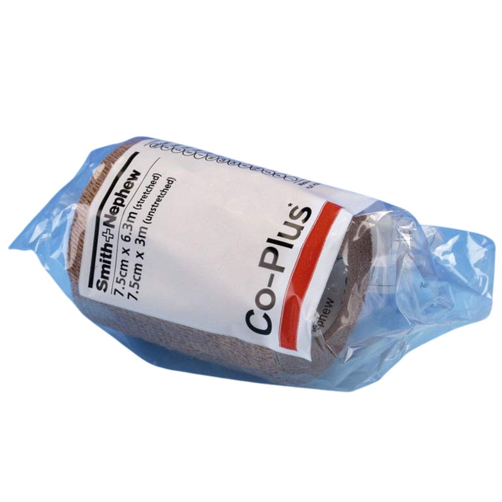 Co-Plus, selvhæftende bind, beige, 7,5 cm x 3 m