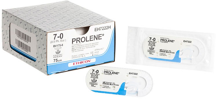 Ethicon Prolene, sutur, blå, 75 cm med FS-1 nål, steril, 3-0