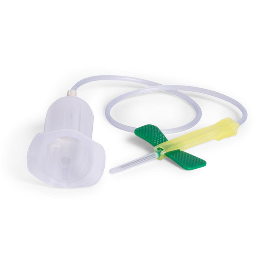 BD Vacutainer, sommerfugl, grøn, Safety-lok, m/holder, 305mm sl., 21G x 3/4in, 0,8 mm x 19 mm
