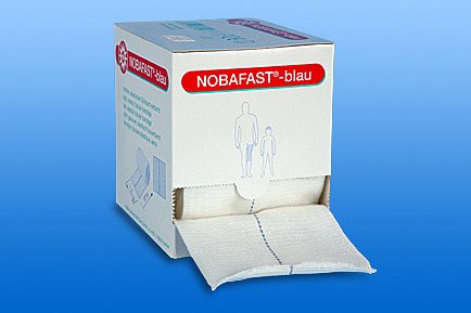 Nobafast, tubular bandage, blå, ben, 8,4 cm x 10 m