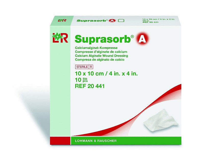 Suprasorb A, alginatkompres, steril, 10 cm x 10 cm