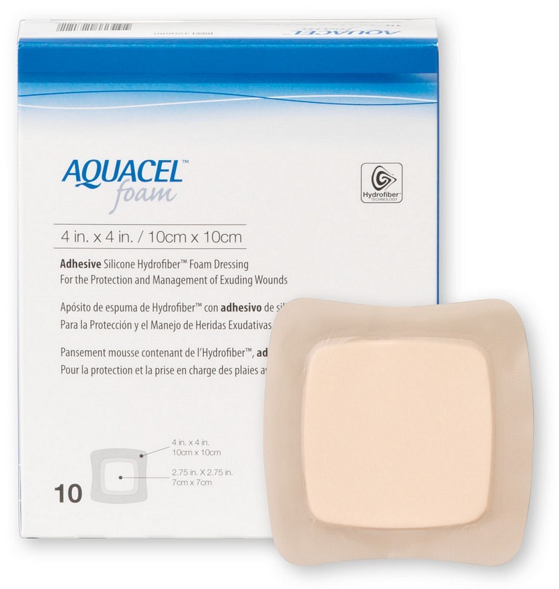Aquacel Foam, skumbandage med hydrofiber/silikone border, steril, 12,5 cm x 12,5 cm