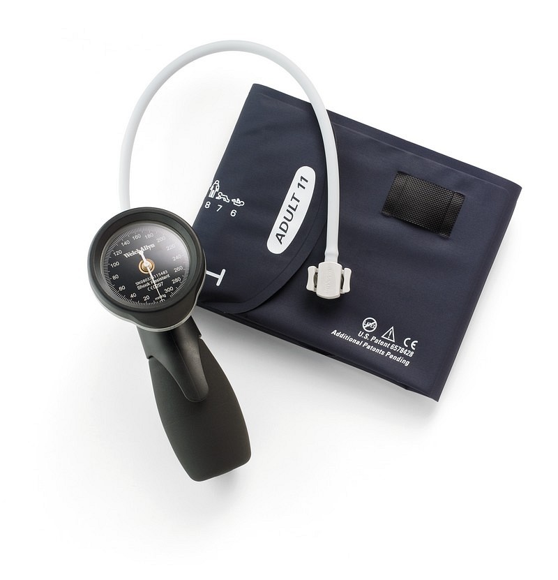 Welch Allyn DuraShock, blodtryksmåler Silver, trykknap, Flexiport voksen