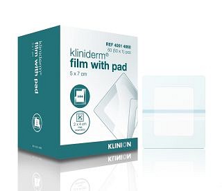 Kliniderm Film, med sårpude 2 cm x 4cm, steril, 5 cm x 7,2 cm