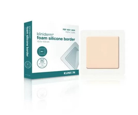 Kliniderm Foam Silikone Border, skumbandage, steril, 12,5 cm x 12,5 cm