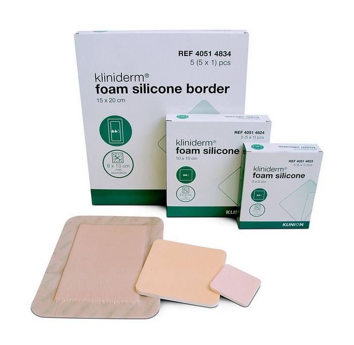 Kliniderm Foam Silikone Border, skumbandage, steril, 15 cm x 20 cm