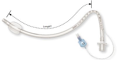 Rüsch AGT trachealtube, præformet, med cuff, nasal, Murphy, steril, 4,5 mm