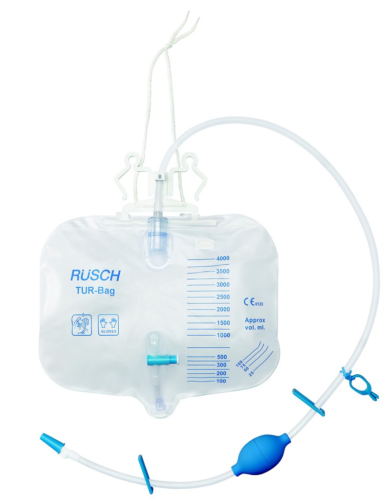 Rüsch TUR-Bag, blæreskyllepose 120cm sl, dråbekammer, pumpe, st., 4000 ml