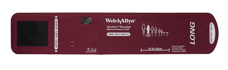 Welch Allyn FlexiPort, manchet voksen stor lang u/ slange, 32-43 cm