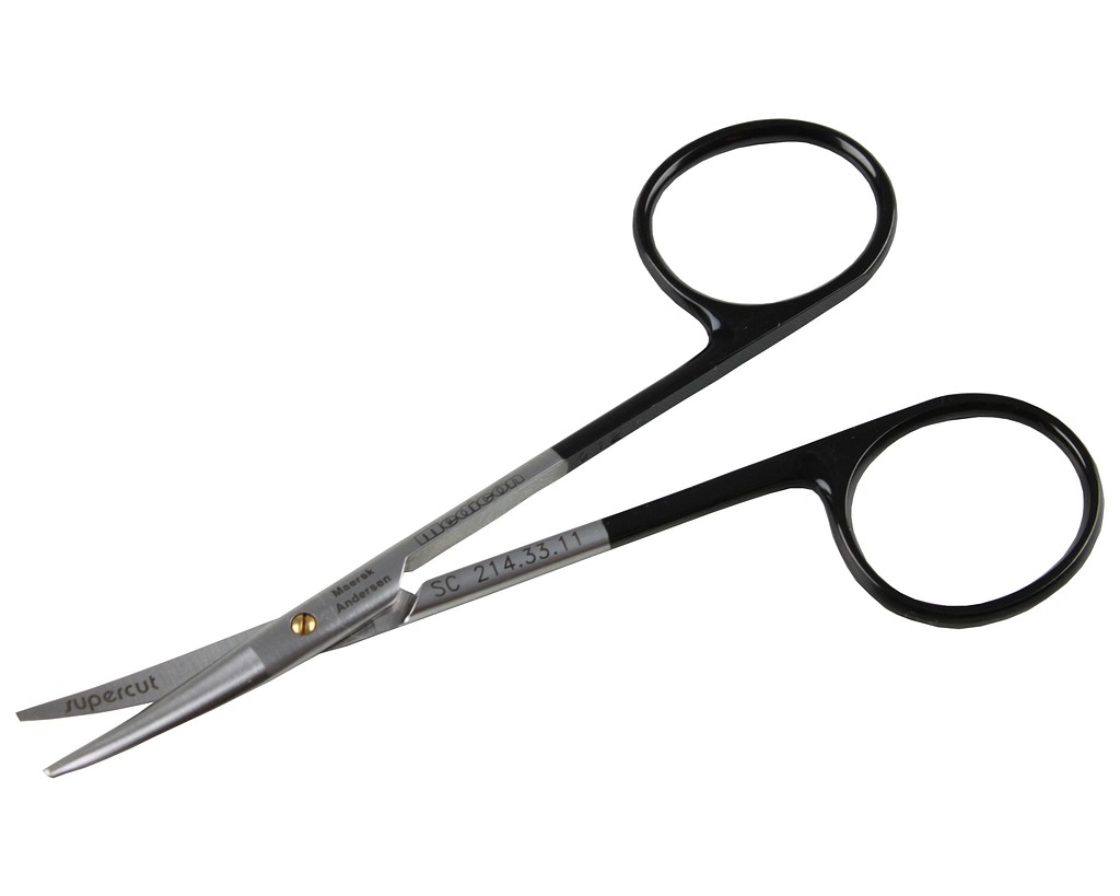 Medicon, saks, Baby-Metzenbaum, buet, black line, 11,5 cm