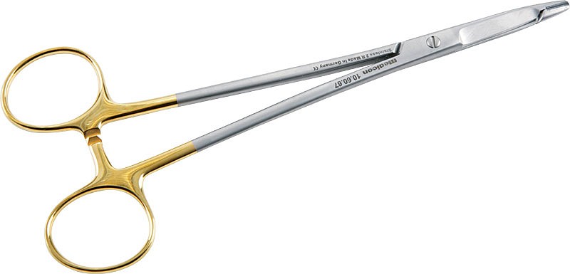 Medicon, nåleholder, Olsen-Hegar, med saks, hårdmetal, 14 cm
