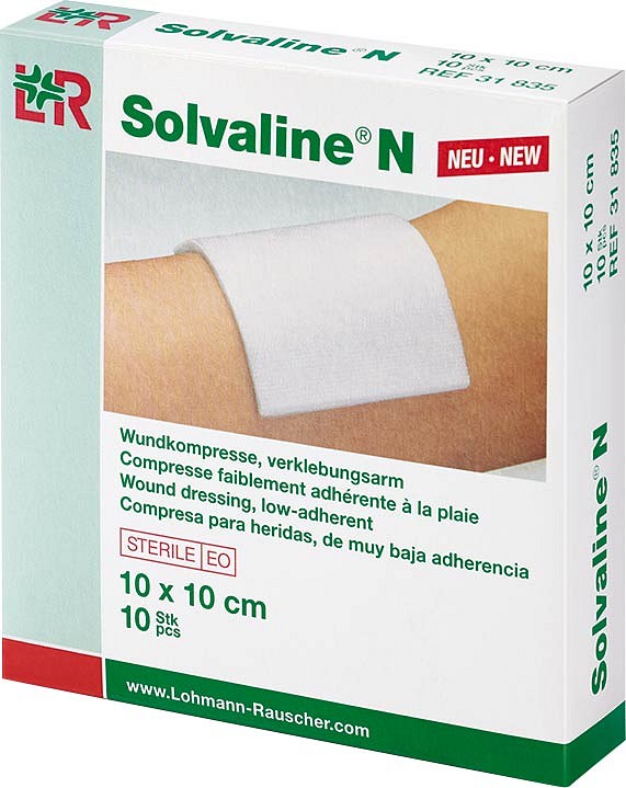 Solvaline N, kompres usteril, 10 cm x 10 cm