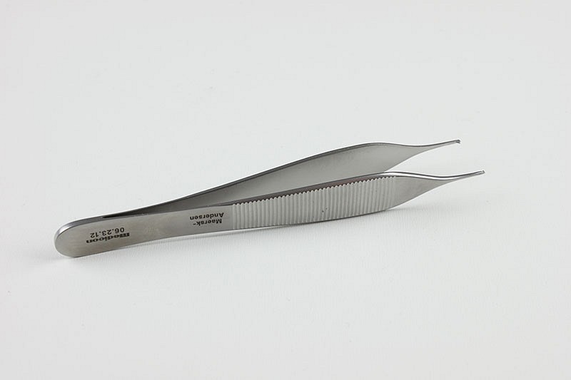 Medicon, pincet, Micro-Adson, kir., lige, fin, 1x2 tænder, 12 cm