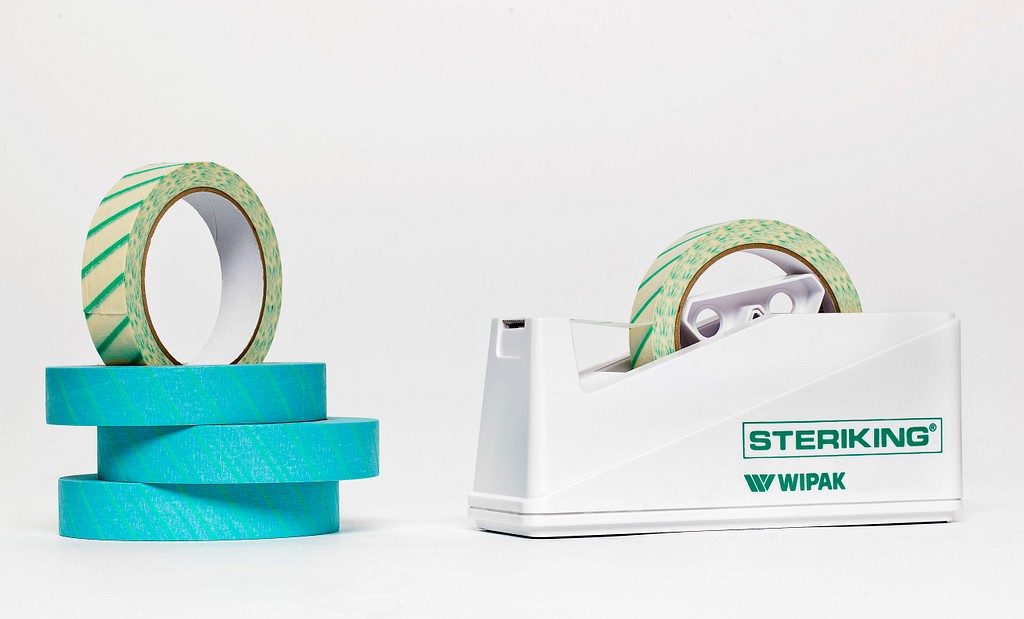 Steriking, autoklavetape, blå m. indikator til damp, 19 mm x 50 m