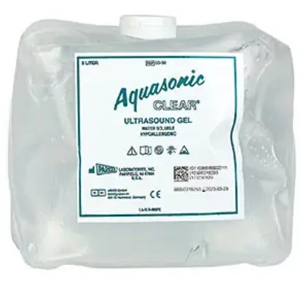 Aquasonic clear, ultralydsgel, cubitainer, m. påfyldningsflaske, 5 l