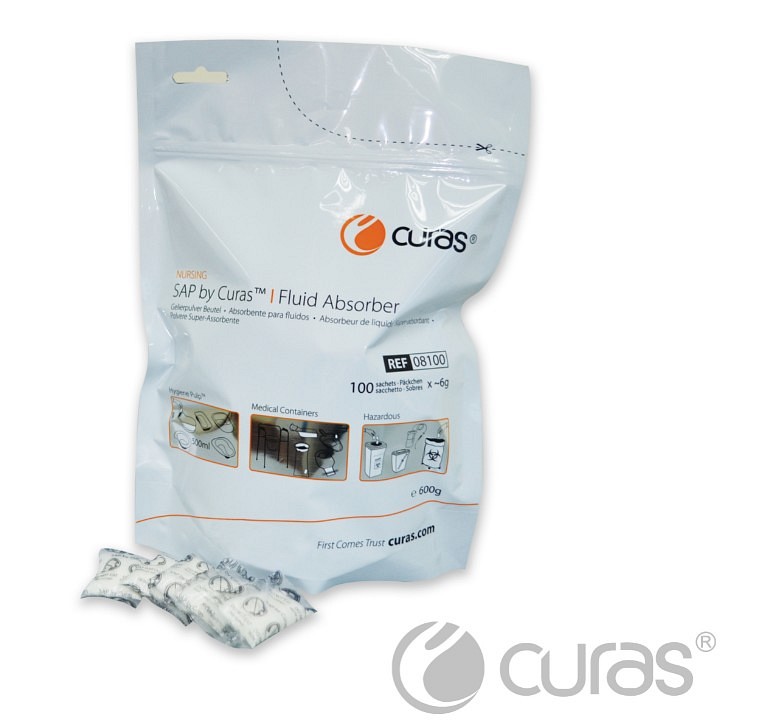 Curas, absorb. indlæg til absorbtion af urin/opkast 6 g, 5,5 cm x 3 cm