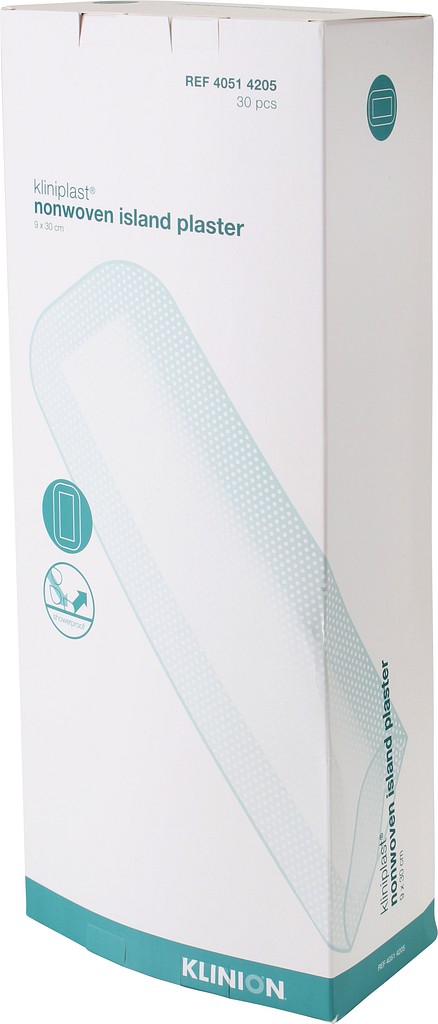 Kliniplast, væsketæt plaster med sårpude 5x24cm, steril, 9 cm x 30 cm