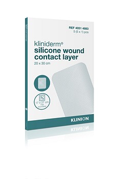 Kliniderm, sårkontaktlag med silikone på en side, steril, 20 cm x 30 cm