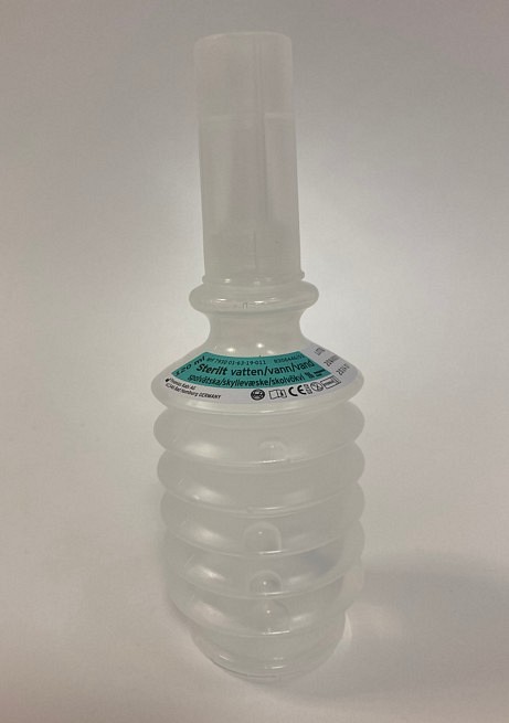 Skyllevæske, sterilt vand, flex harmonikaflaske, 120 ml