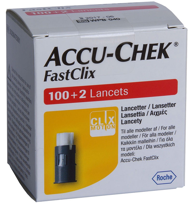 Accu-Chek FastClix, lancetter, 17 tromler med 6 stk., steril, 30G