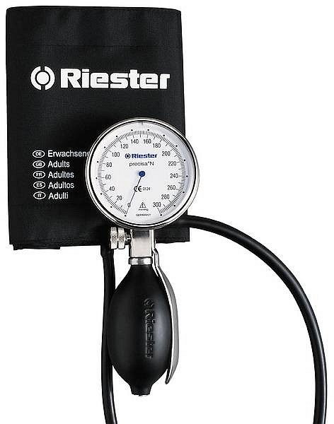 Riester blodtryksmåler, Precisa N aneroid, m/velcromanchet, enkelt slange