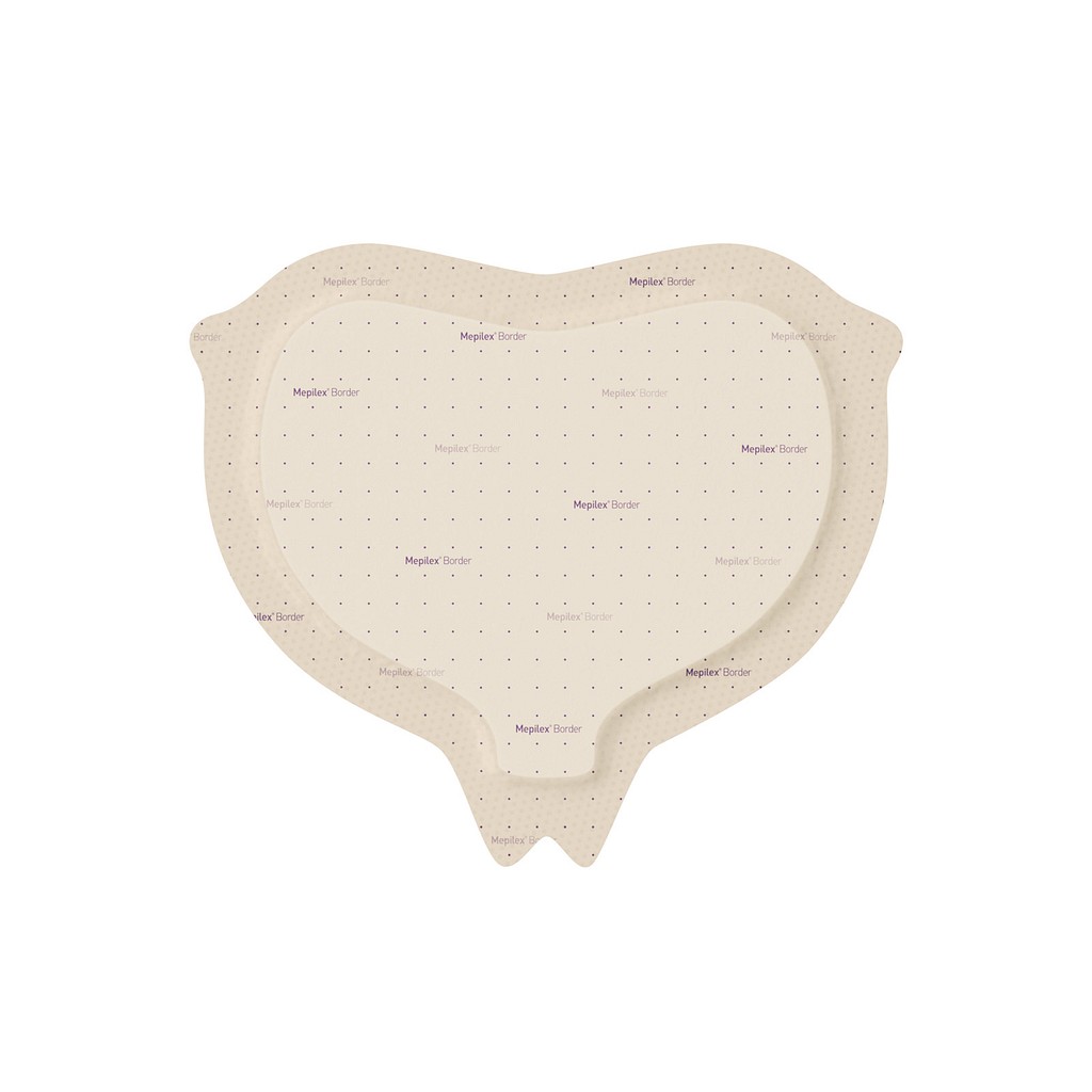 Mepilex Border, sacrum, m/Safetac silikone, selvklæbende, steril, 22 cm x 25 cm