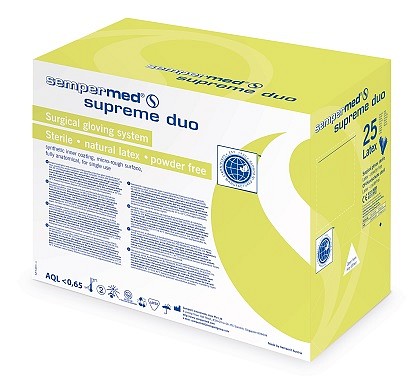 Sempermed Supreme DUO, latex OP dobbel indikatorhandske, steril, str 7,5